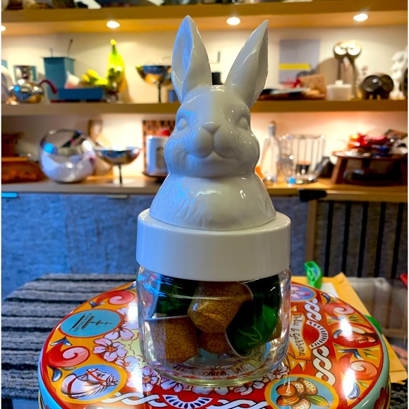 IMM LIVING Rabbit Head Ceramic Glass Jar for Valentine’s Easter $30 - Picture 1 of 7